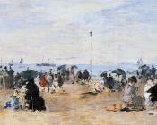 尤金 布丹 : Trouville, Beach Scene